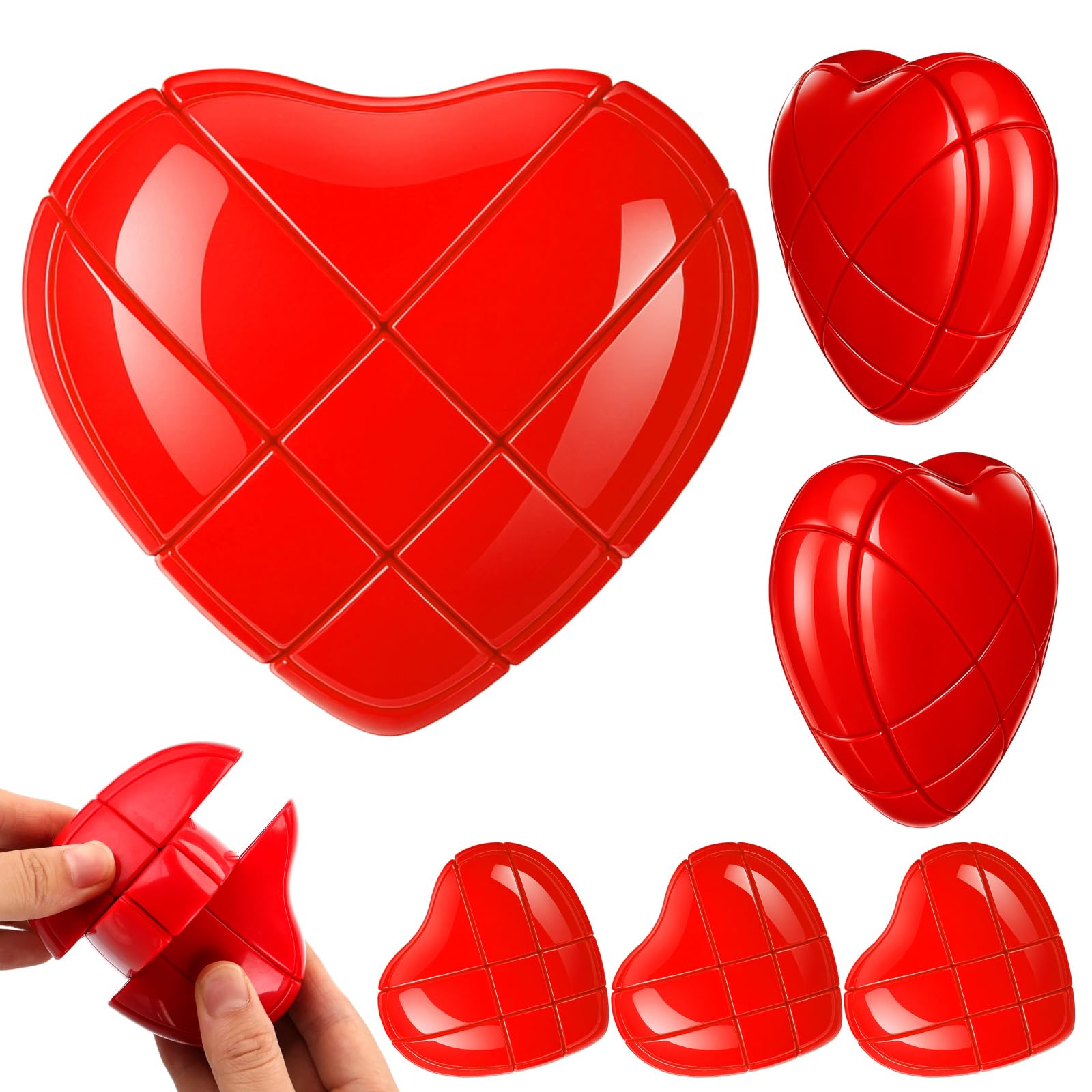Photo 1 of ***ONLY 4 PCS****Skylety 6 Pack Employee Appreciation Gifts for Coworker Red Heart Shaped Stress Relief Magic Cubes Fun Anxiety Relief Toy for Adults Friends Staff Office Rewards Birthday Party Favor