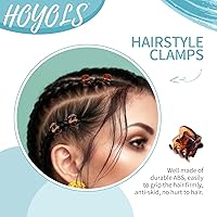 Vista 4 de Hoyols Pinzas pequeñas para el cabello para mujeres y niñas, 48 piezas de plástico marrón ámbar, juego a granel antideslizante para maquillaje