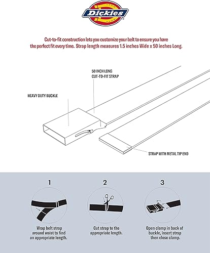 Vista 7 de Dickies mens Fabric Web Plaque Logo Buckle Belt - One Size Cut-to-fit- Fits Up to Size 42" Waist
