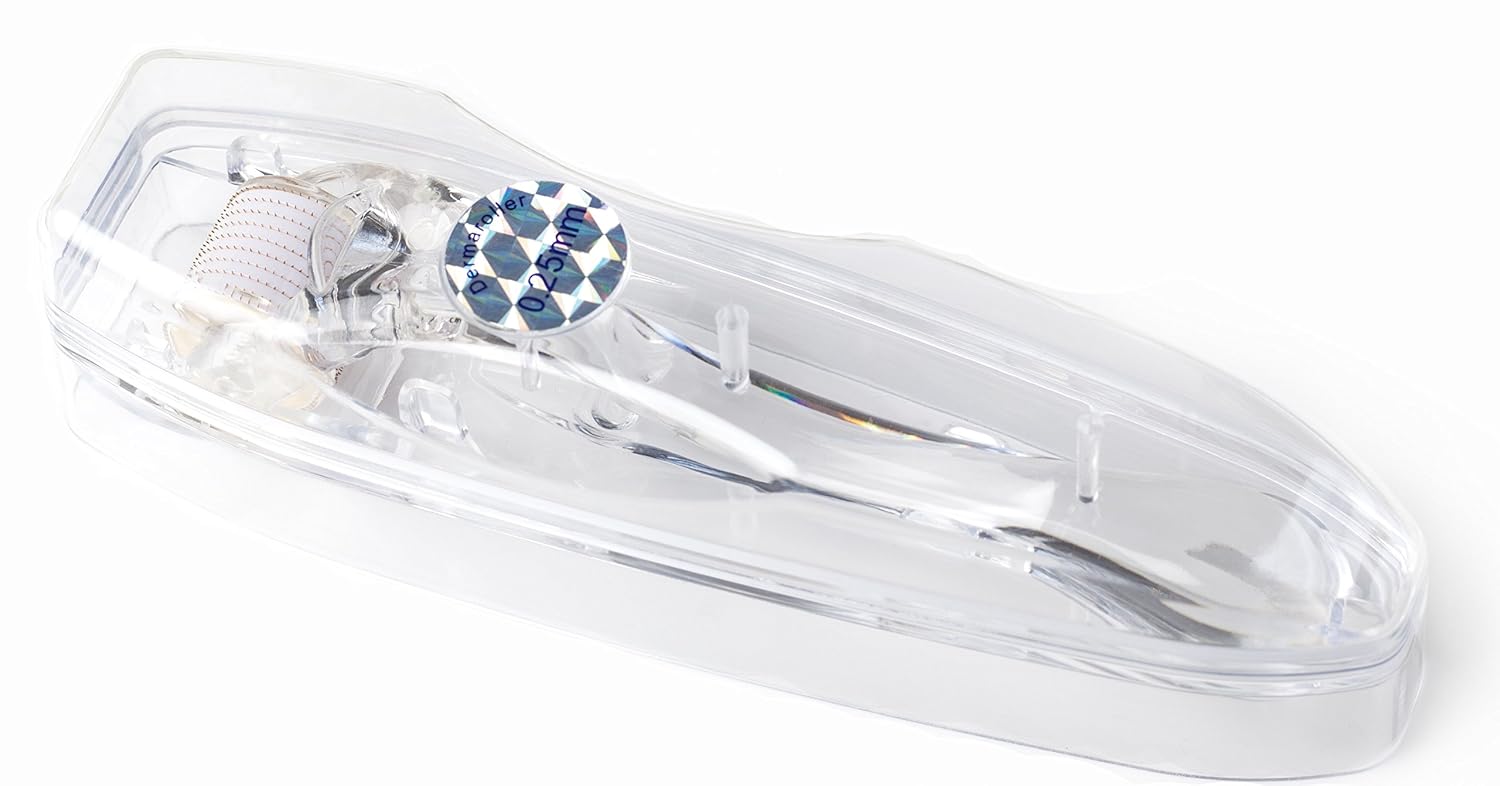 Derma Roller - 540 Titanium Microneedles 0.25mm - Includes Storage Case