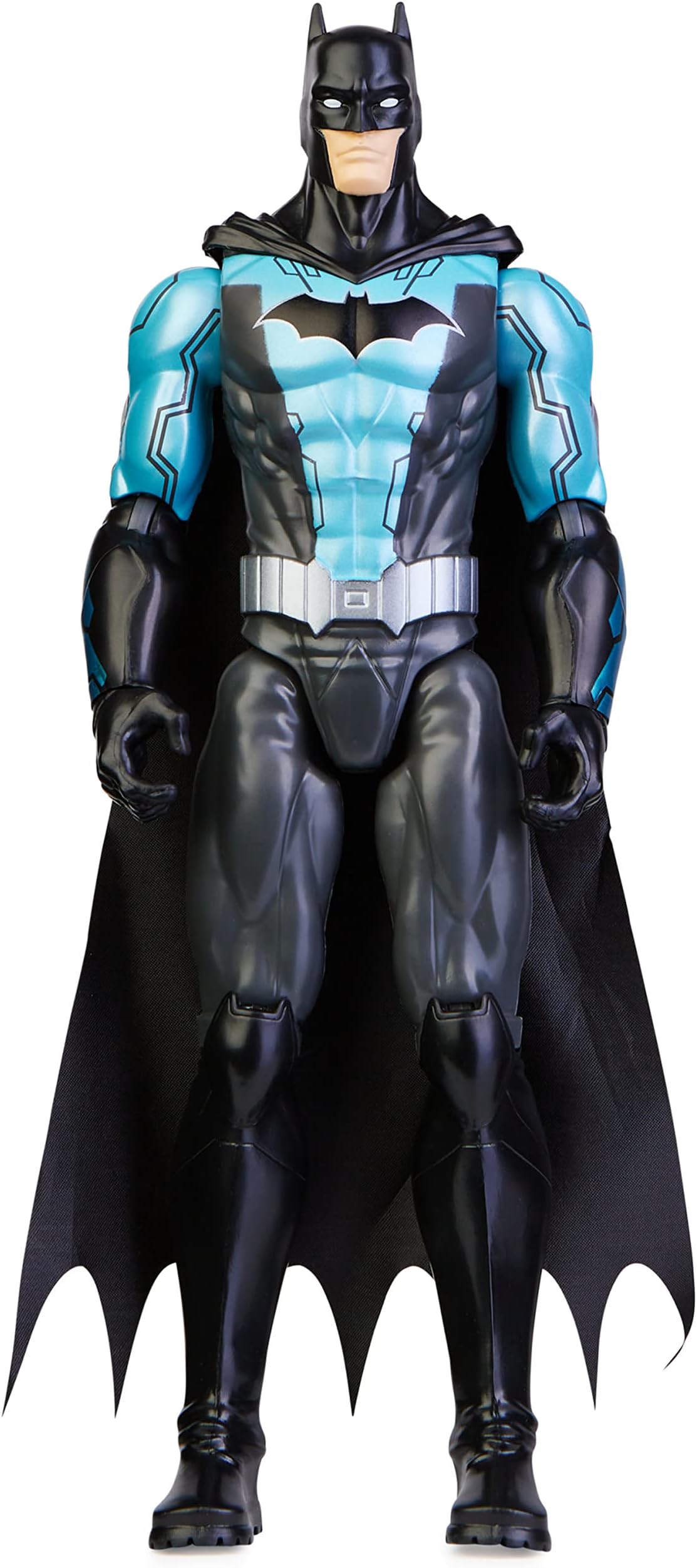 Batman 12-inch Bat-Tech Batman Action Figure (Black/Blue Suit), Kids Toys for Boys and Girls Ages 3 and up
