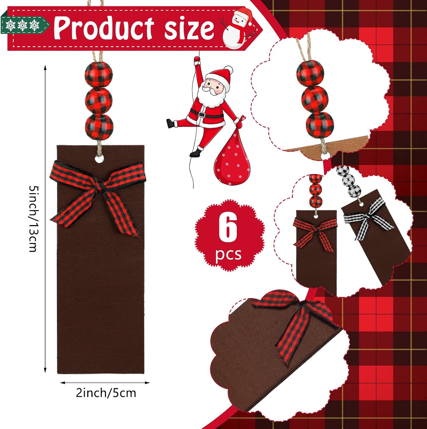 Eurzom 6 Pcs Personalized Christmas Stocking 18 Inch with Wood Name Tags Large Xmas Cable Knitted Family Stocking Decorations for Holiday Xmas Farmhouse Decor(White, Green, Red)