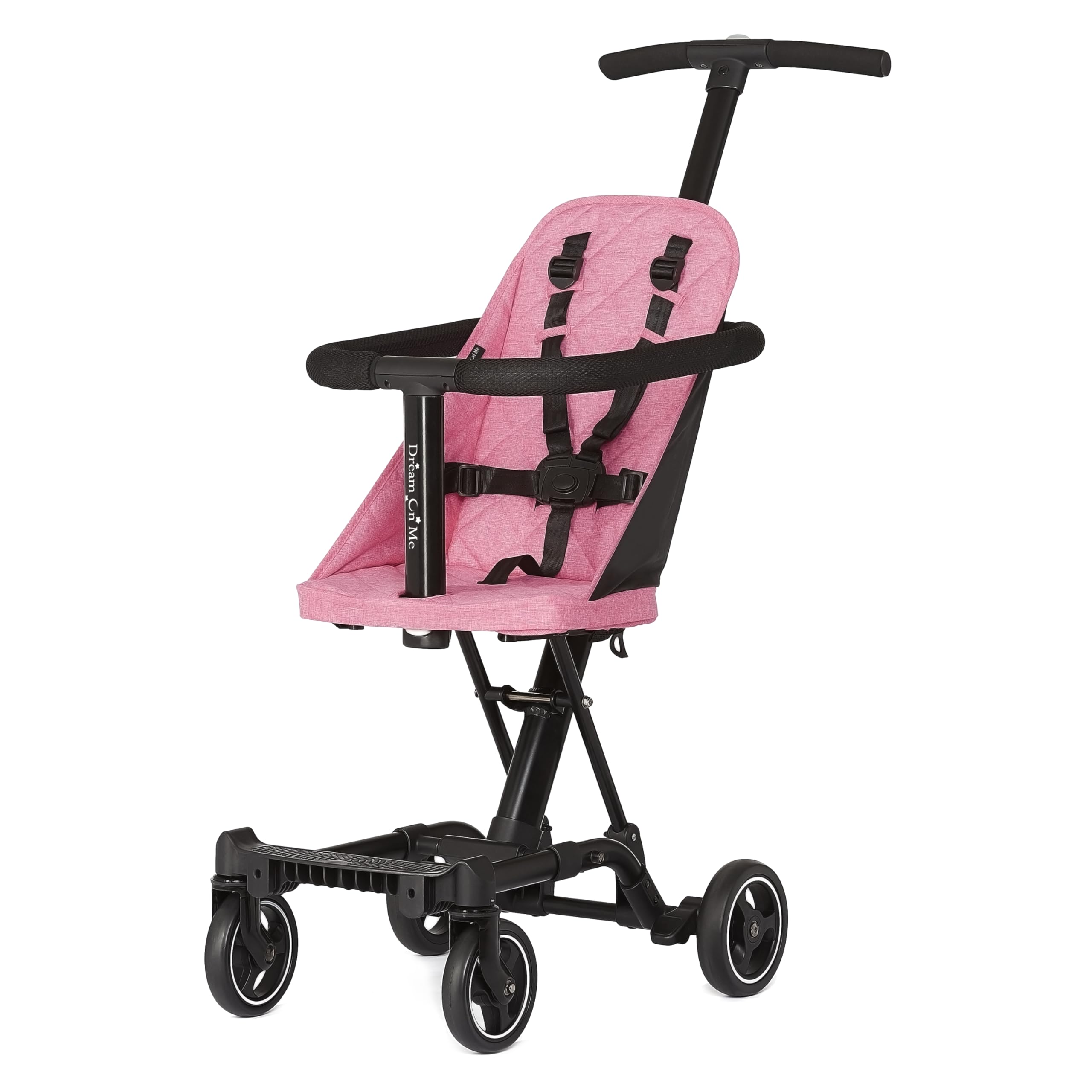 Lightweight and Compact Coast Rider Stroller with One Hand Easy Fold, Adjustable Handles and Soft Ride Wheels, Pink