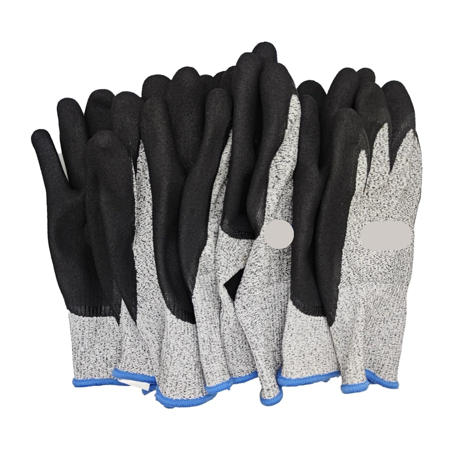 Generico Guanti da lavoro antiscivolo in nitrile resistenti al taglio(12pairs,L)
