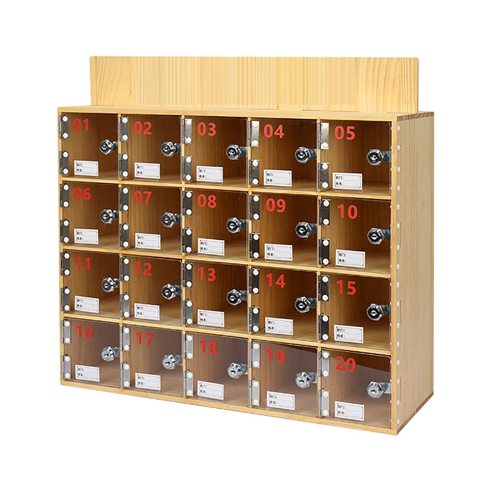 Handy-Schließfach mit 20 Fächern, Handygarage, Durchsichtiger Handy-Aufbewahrungsschrank, Handy Safe mit Schlüsseln, Acryl-Telefonzelle for Klassenzimmer, Büro, Fabrik, Labor