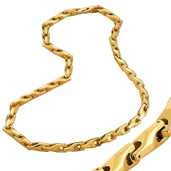 SENTI 金メッキ リンクチェーン ネックレス ネックレス ペンダント スクエア 八角形 オクタゴン ステンレス