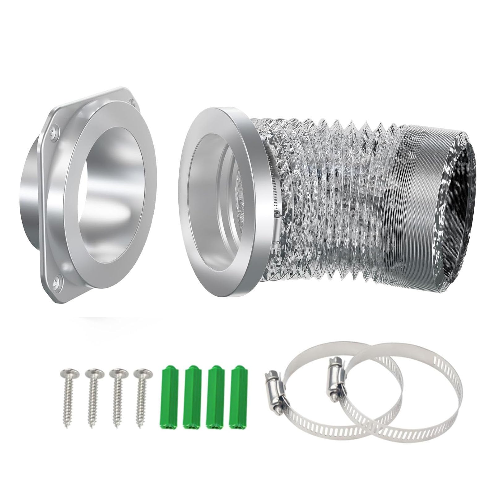 Cryfokt Conector de Ventilación de Secadora con Autoalineación, Kit de Fácil Instalación con Sello Hermético para un Rendimiento Eficiente de la Secadora en el Hogar