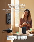 DESLOC B200 Fingerprint Smart Lock with 2 Wave Lever Handles for Front Door | Keyless Front Door Lock Set, Electronic Keypad Deadbolt with Backlit, App Control, Auto Lock, 12 Months Battery Life, IP54