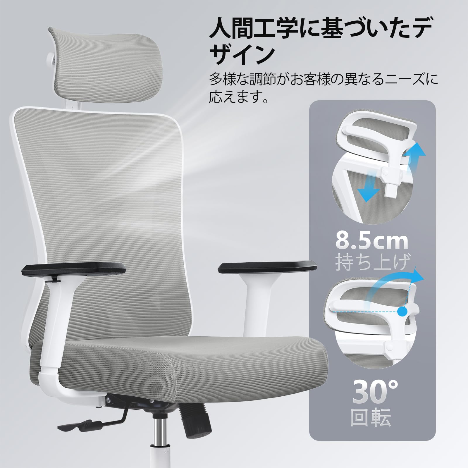 Amazon.co.jp: KERDOM オフィスチェア デスクチェア ランバーサポート  