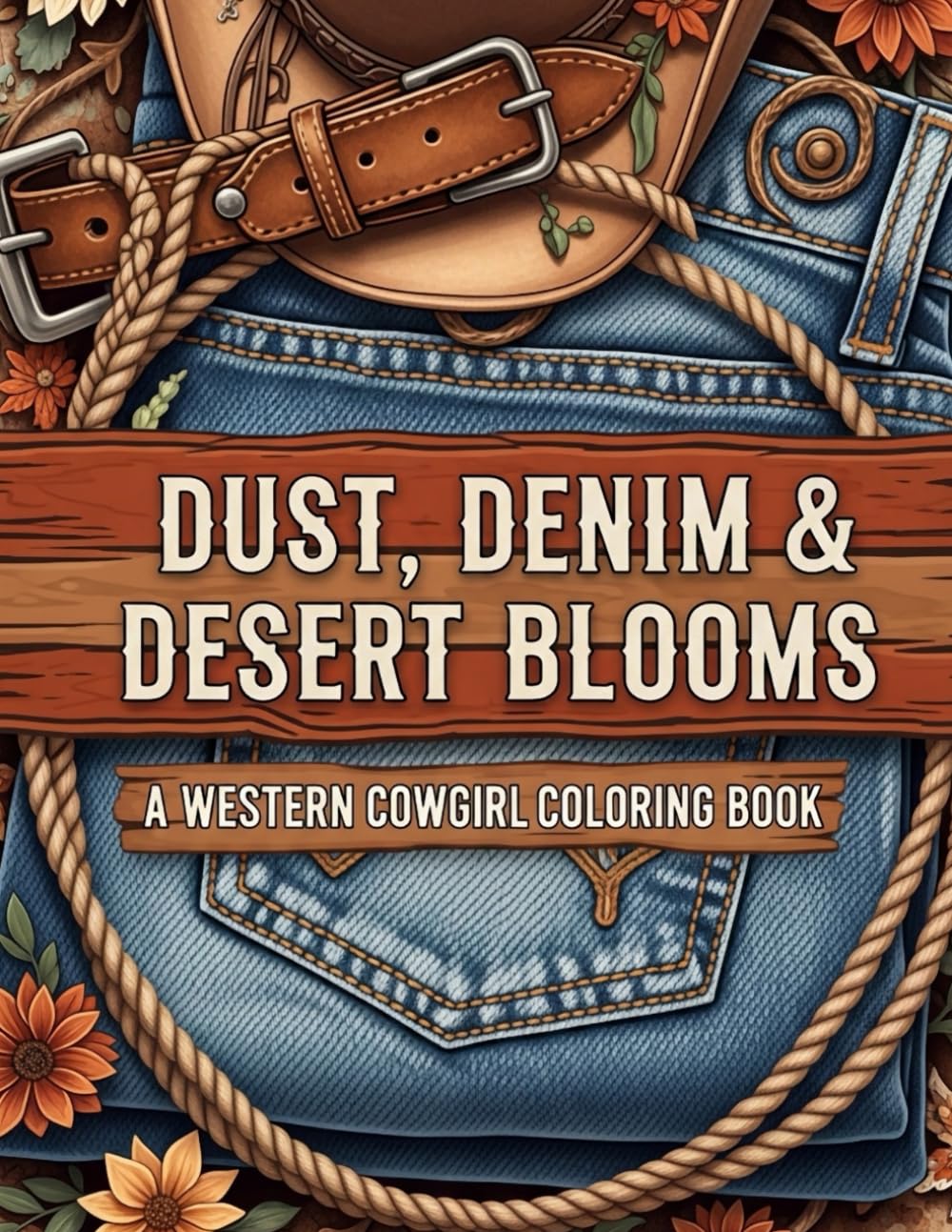 Dust, Denim & Desert Blooms A Western Cowgirl Coloring Book