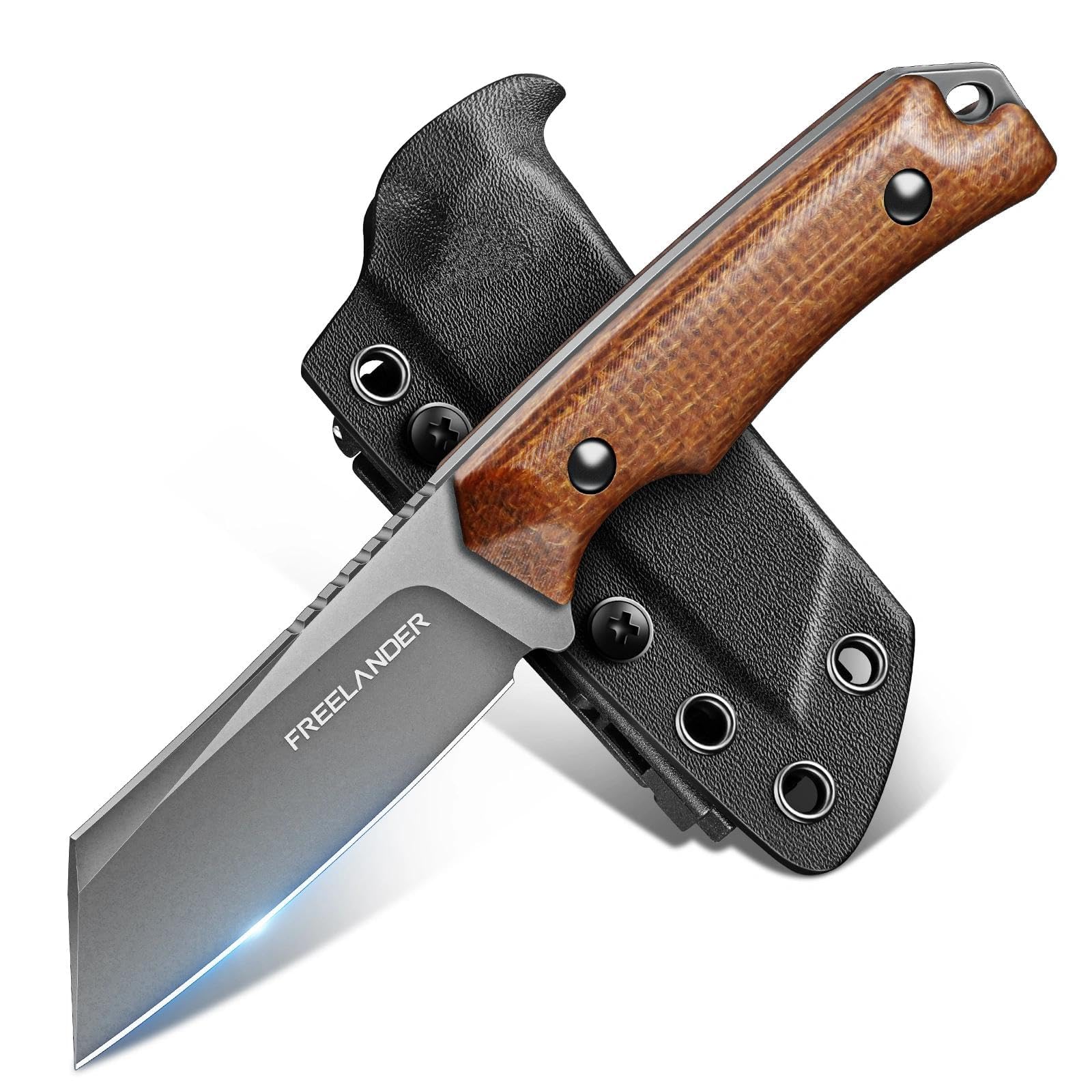 Freelander Survival Messer Feststehende Klinge Outdoor Messer, Braun