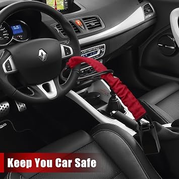 Steering Wheel Lock - Double Anti-Theft Device with 3 Keys, Easy to Lock or Unlock, Universal Fit for Car, Van, Trucks, SUV