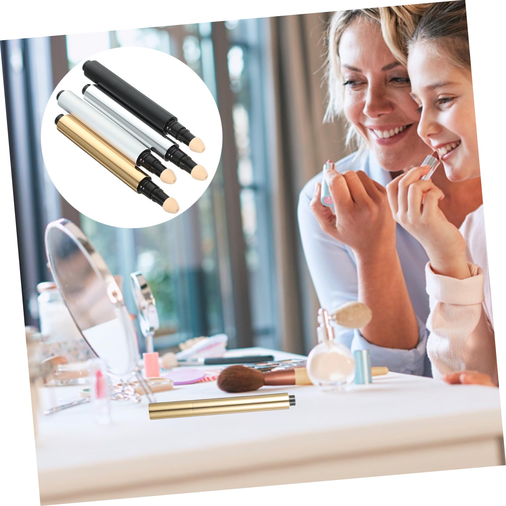 CALLARON 3 Series Bolígrafo De Corrector Vacío Para Maquillaje De Base Líquida Para Compacto 4 Piezas X 3