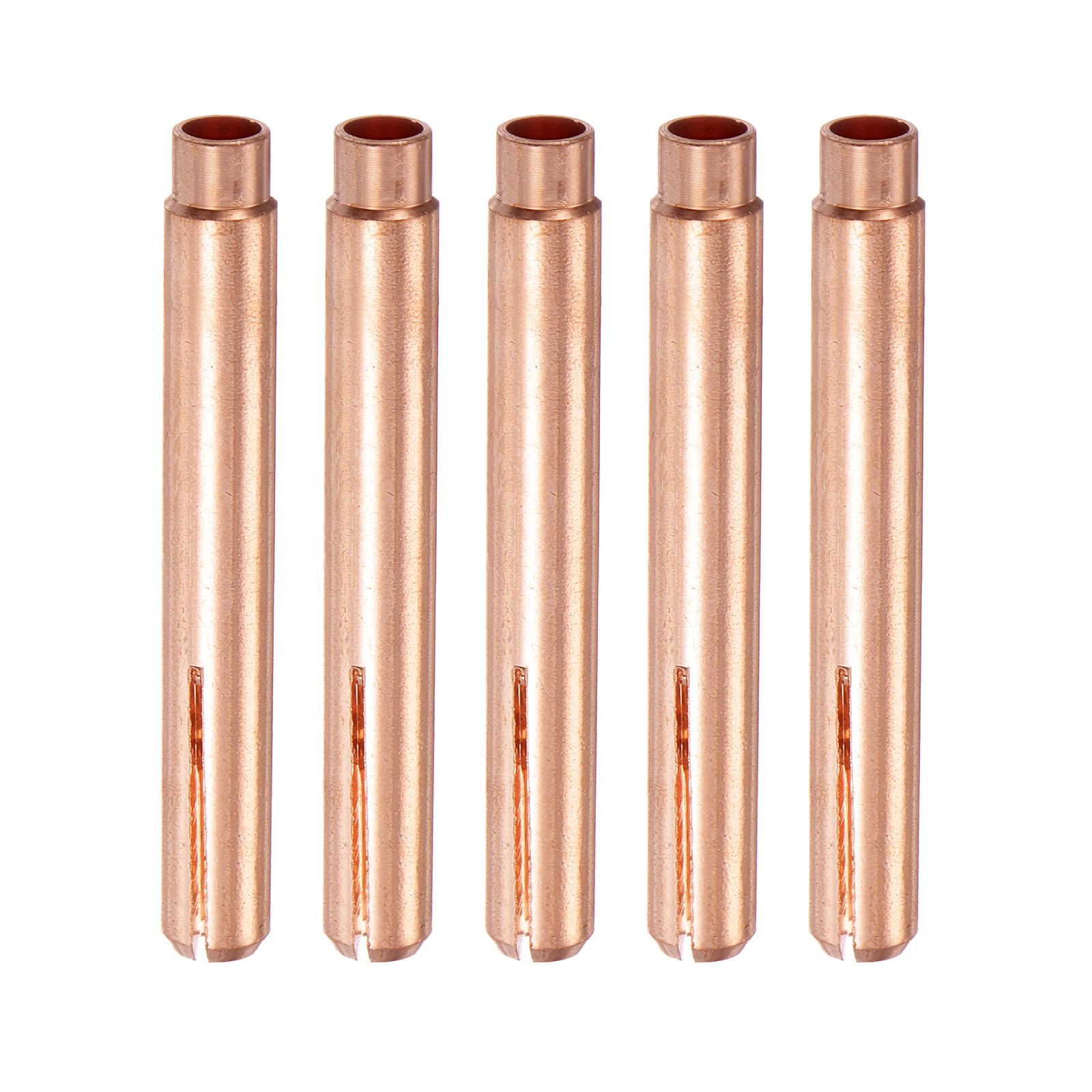 sourcing map 5pcs 13N23L TIG Welding Collet 3/32" (2.4mm) Copper Tungsten Electrode Collet Tips for WP9 20 25 TIG Welding Torch Series