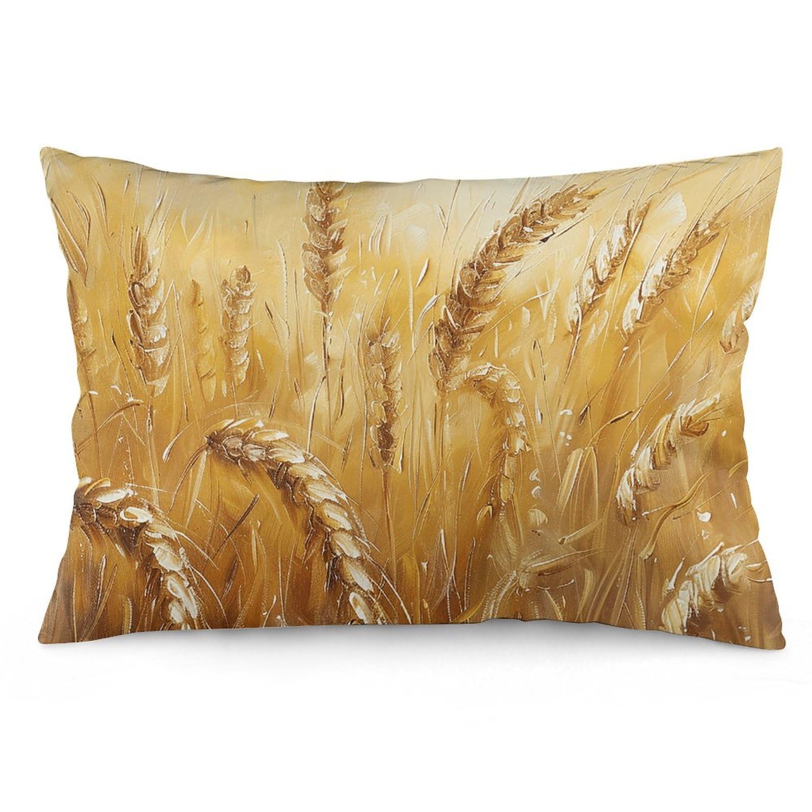 NTVOWPZO 2 Pack Decoration Throw Pillow Covers 16 "x24 Pillowcases Covers Golden Wheat Field Image Pillowcases Modern Farmhouse Home Decor Sofa Cushions Covers for Couch Bed Living Room