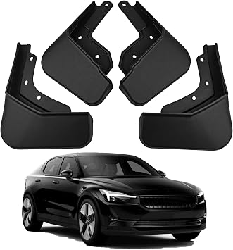Mud Flaps Compatible with 2025 Polestar 2 Accessories 2021-2024 All Weather Fender Guard Mudguards Sediment Protection No Need to Drill Holes