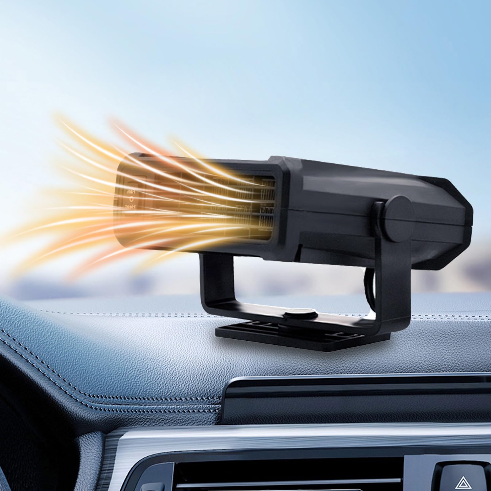 Chauffage de Voiture, 12V 150W Dégivreur de Voiture 2 en 1 Chauffage/Refroidissement Rapide, Dégivreur de Pare-Brise de Voiture Portable, Chauffage de Voiture avec Prise Allume-Cigare