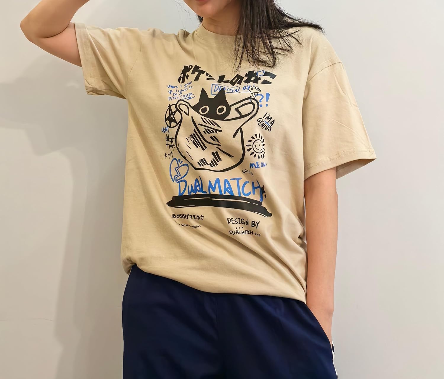 Unisex Cartoon T-Shirts Harajuku Kawaii Cat Letter Printed Short Sleeve Tees Couple Loose Clothes Y2K Tops - Image 2