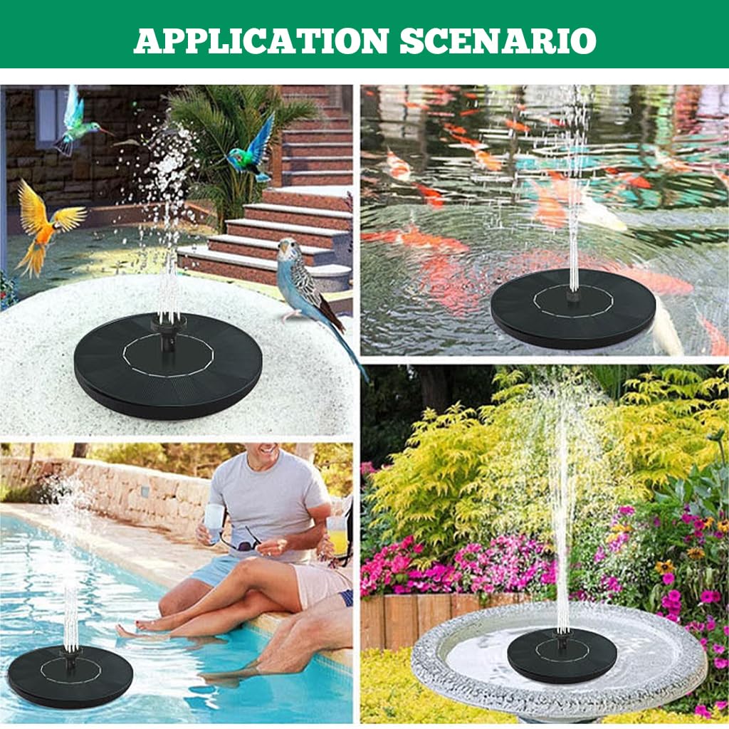Zibuyu Solar Fountain - Garden Water Feature -7