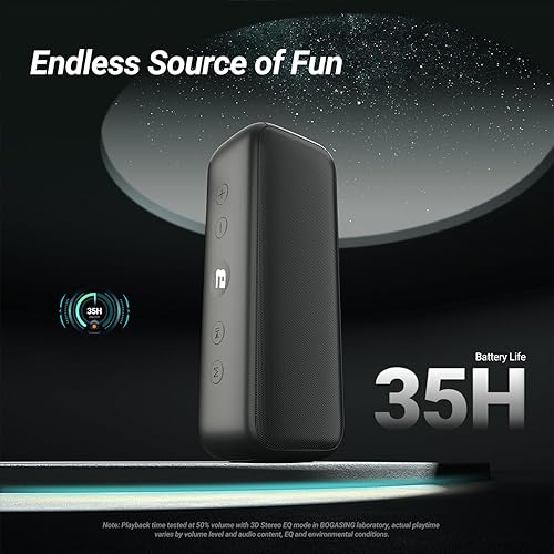 Miniatura 4 de BOGASING Altavoz Bluetooth G6, altavoces inalámbricos portátiles con sonido estéreo fuerte de 30 W, tiempo de reproducción de 35 horas, IPX6