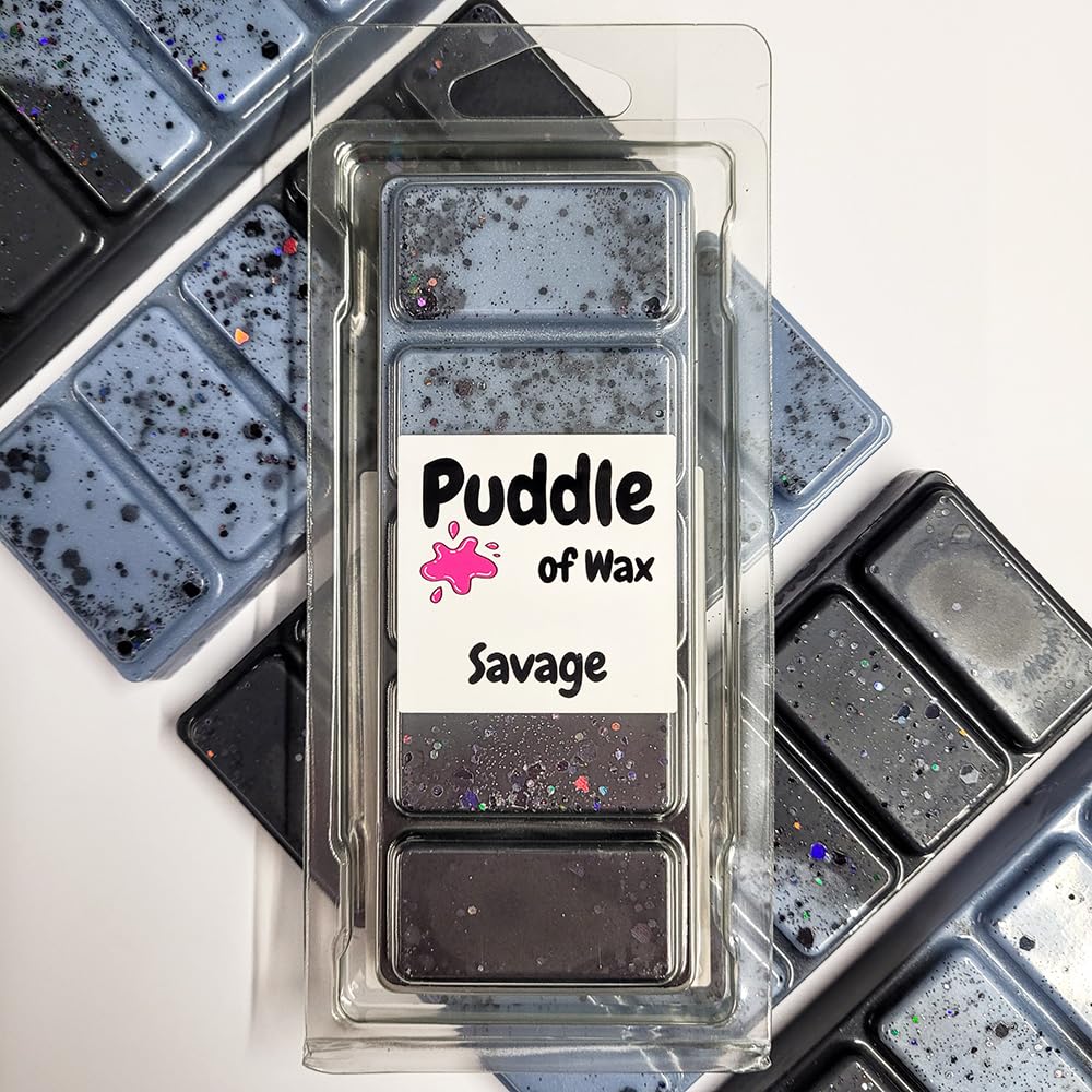 Puddle of Wax - Savage Soy Wax Melt Snap Bar - 50g - Aftershave Scent - Vegan Friendly - Made in the UK