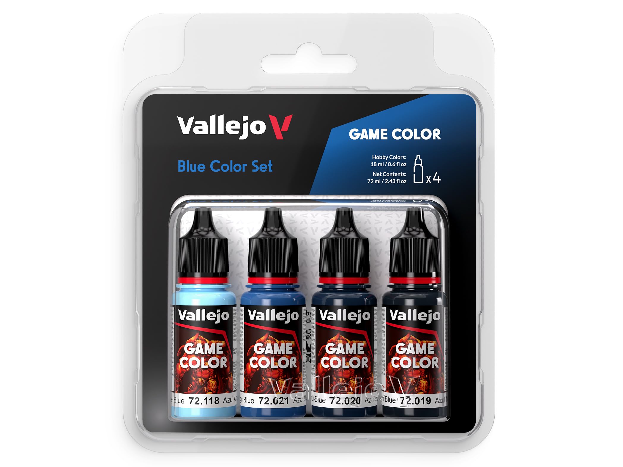 Amazon.com: Vallejo Game Color Set 72376 Blue Color Set (4x18ml