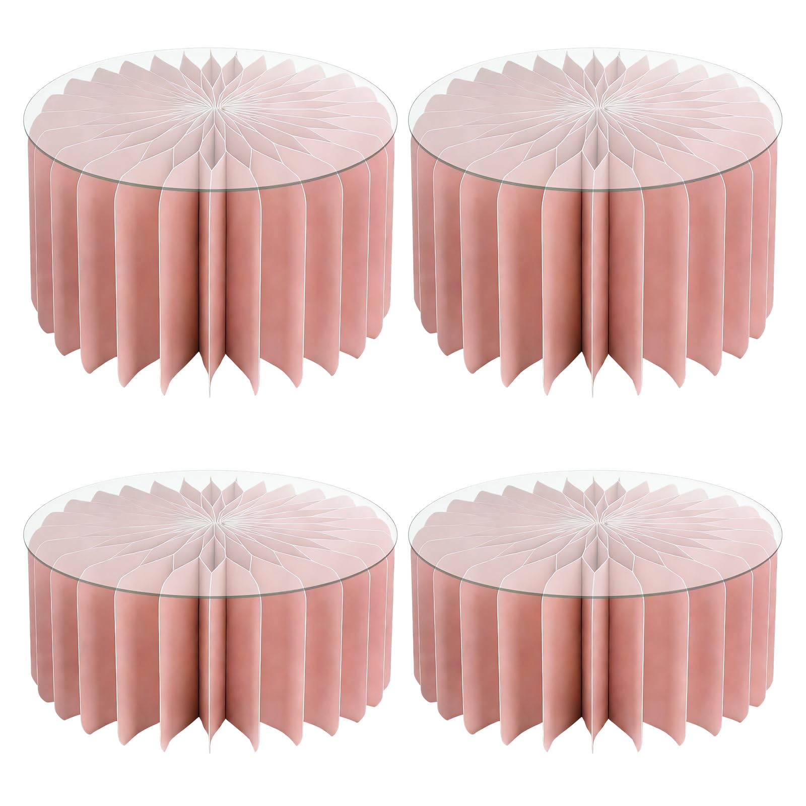 LUCKGONI Pack of 4 Foldable Paper Dessert Stands with Multiple Tiers Design for User Friendly Cake Display and Event Use