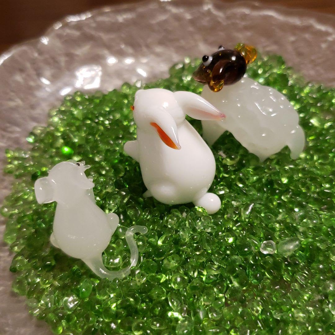 Amazon.co.jp: 小樽 北一硝子 ねずみ ひつじ うさぎ 芝(ガラス玉 