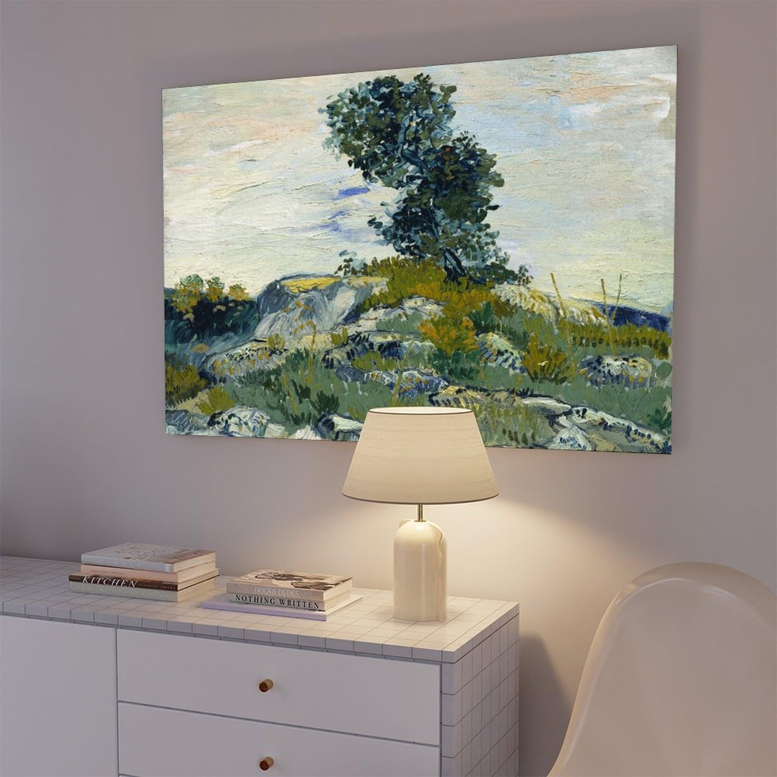 Poster vintage The Rocks di Vincent Van Gogh per l'estetica della stanza, stampa artistica da parete su tela, 61 x 91,4 cm