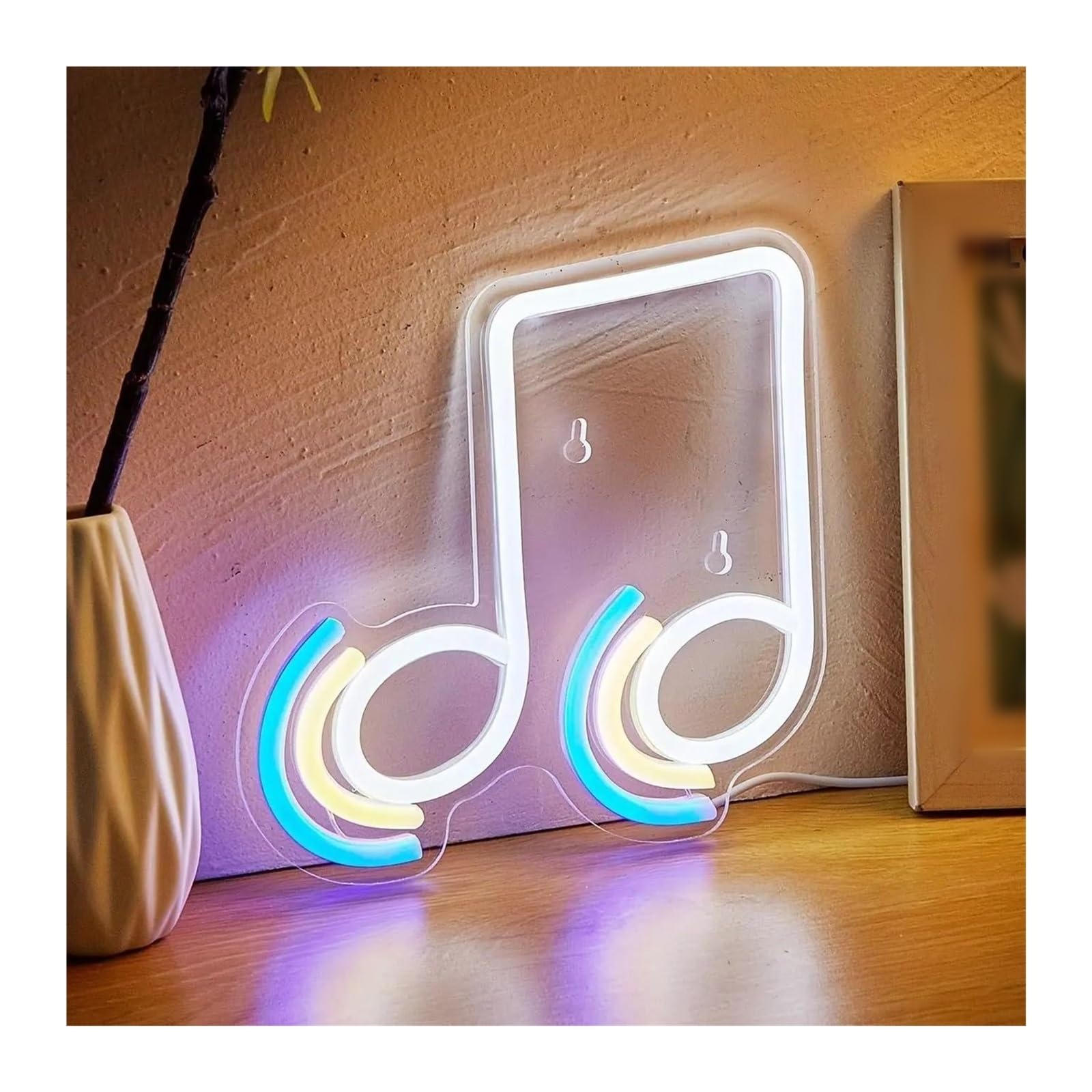 SHOUXI Sign Lamp Music Symbol Neon Sign, Suitable for Music Studio, Dance Studio Or Personalized Space 22x22cm