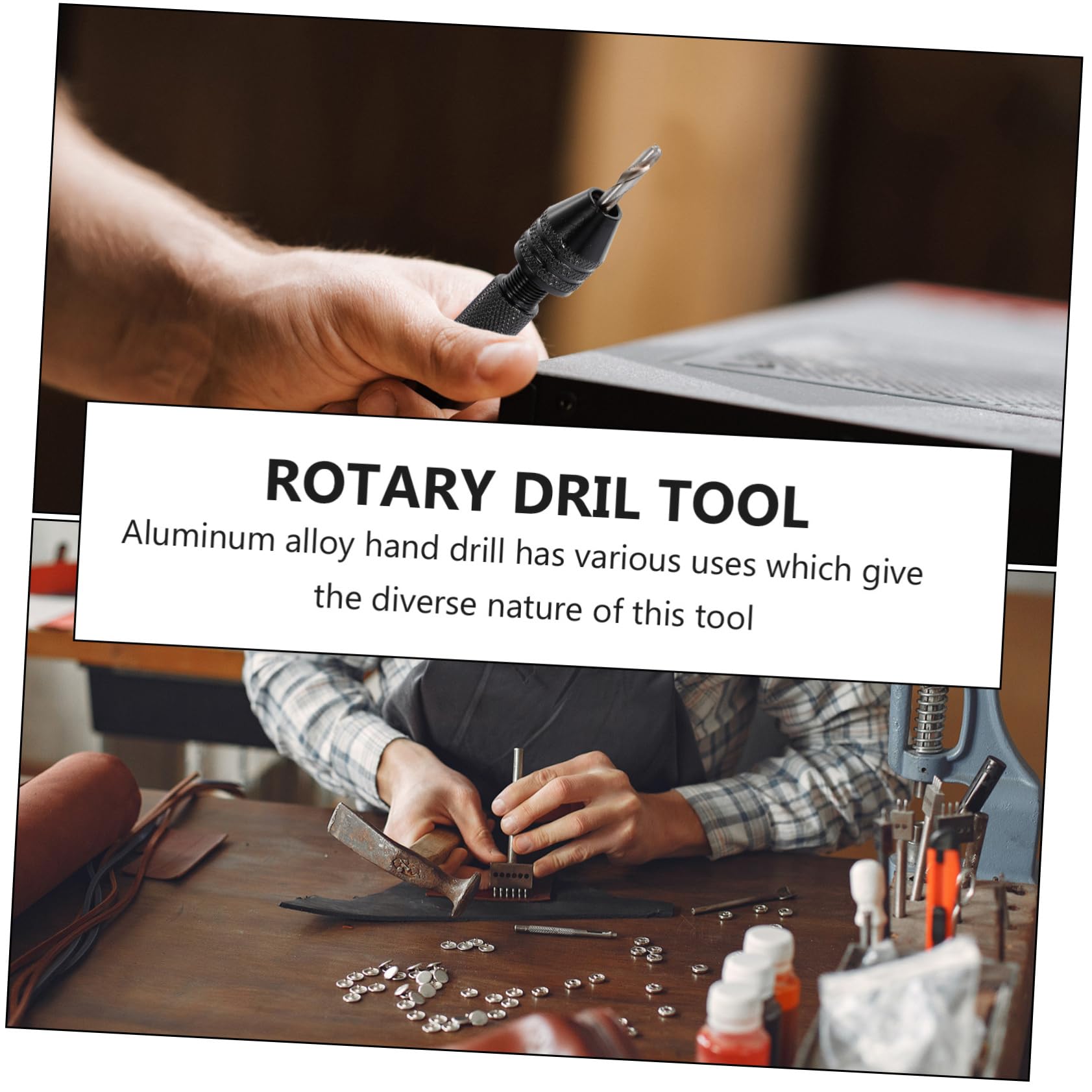 HOMSFOU 2 Sets Practical Manual Drill Pin Vise Hand Drill Bits Set for Wood Plastic Small Model Diy Projects