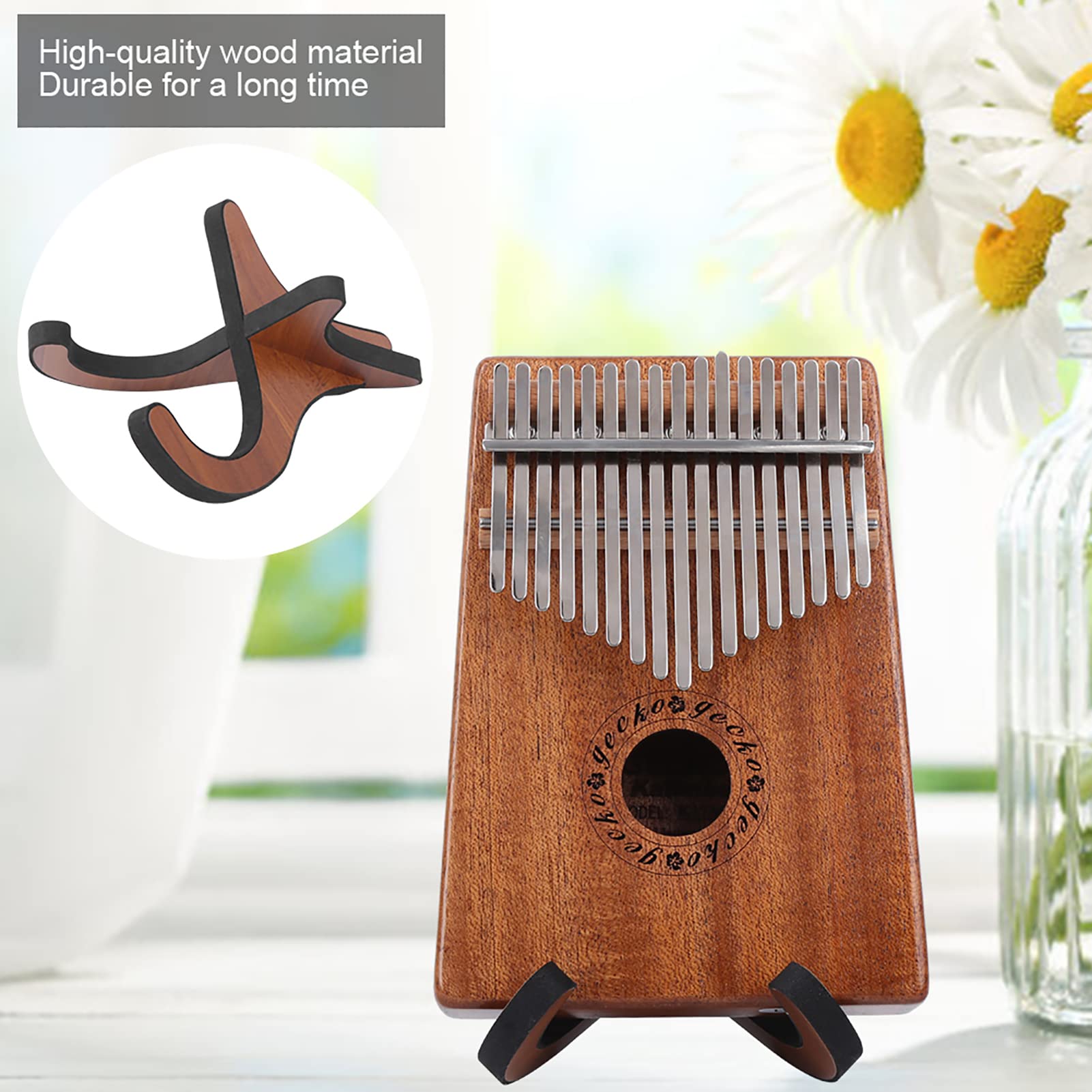 Kalimba Ständer Set – 2 Stück Aus Holz, Mit EVA-Wattepad, Für Sichere Aufbewahrung & Display