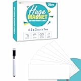 28-Pack Magnetic Dry Erase Labels, Writable Flexible Magnetic Labels for Refrigerator, Multipurpose for Office, Education and Home Use (Each Measures 4.5” x 2”)