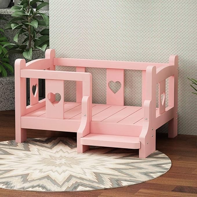 Cama Elevada para Perro Grande 100cm Madera Natural miniatura 2