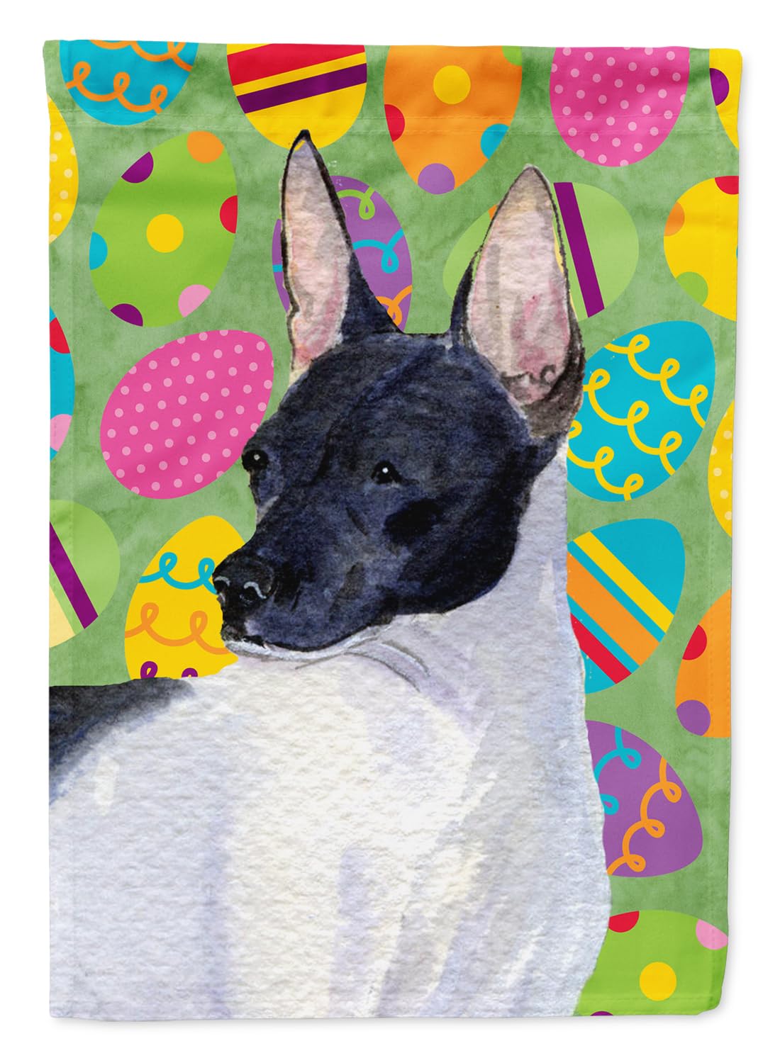 Drapeau Rat Terrier de jardin pour décorer vos extérieurs lors de la fête de Pâques