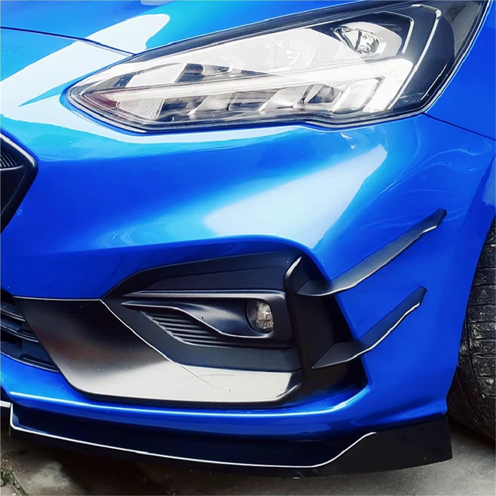 Labbro Paraurti Anteriore Per Ford Per Focus St/ST-line MK4 2018 2019 2020 2021 Paraurti Anteriore Canard Splitter Spoiler Air Knife Cover Trim(Glossy Black)