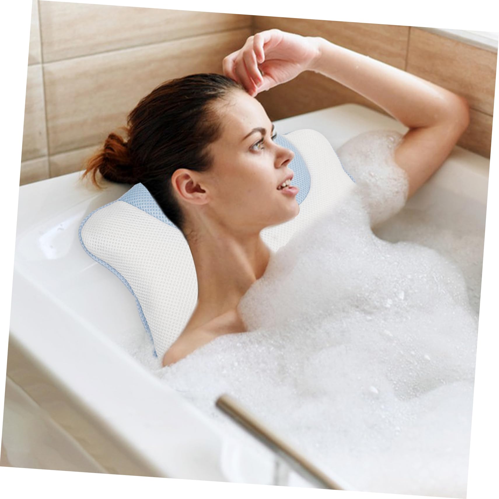 Healvian 2stücke Badewannen Kopfkissen Mit Saugnäpfen Ergonomisches Spa-Pillow Für Kopf Und Nackenstütze rutschfest Und Waschbar Für Badewanne Und Wellnessbereich