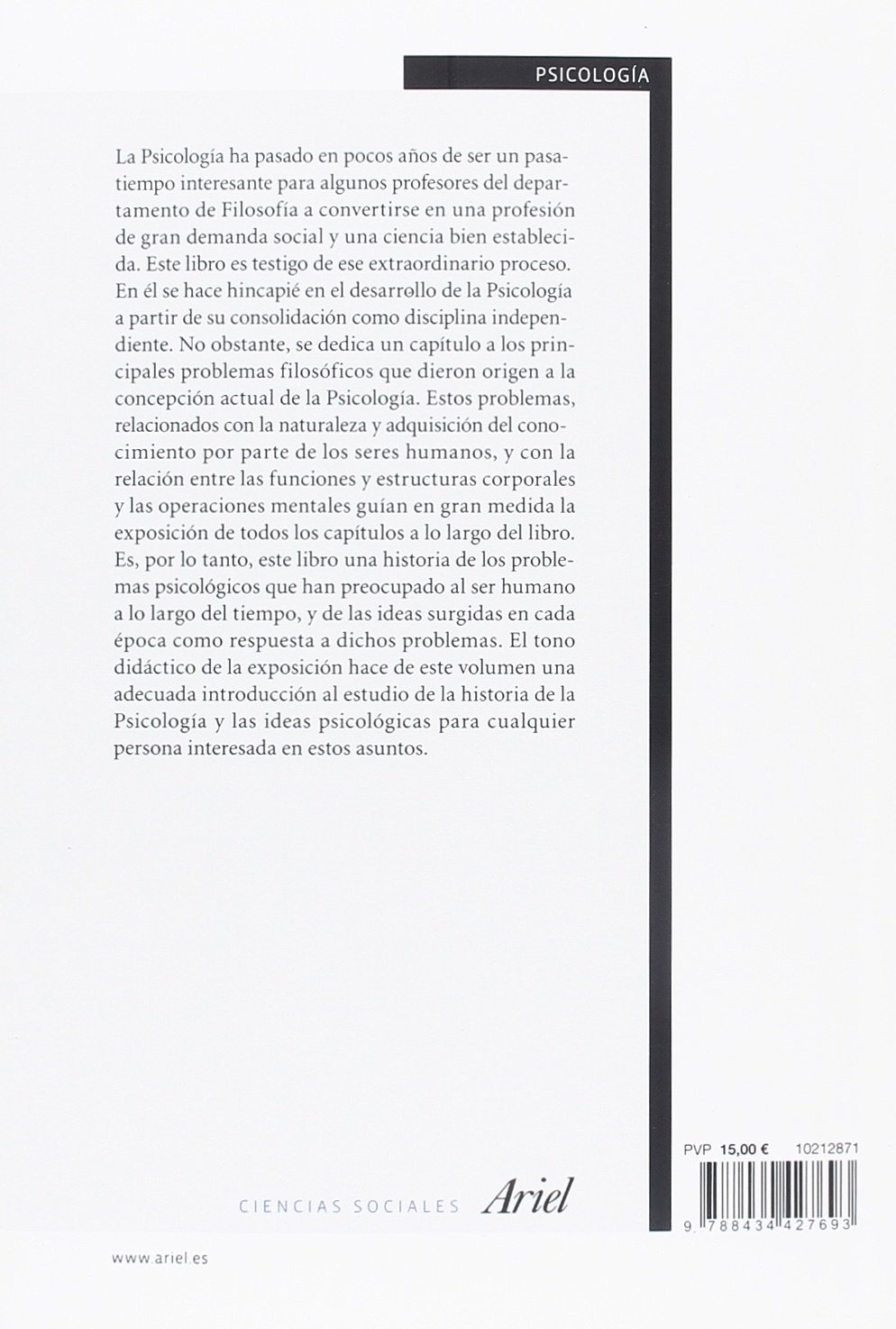 Historia de la psicología (Ariel Ciencias Sociales)