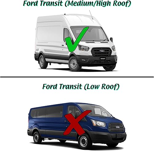 Miniatura 7 de Parasoles de asiento delantero para ventana lateral de ajuste personalizado (2 unidades) para Ford Transit Van 2015 2016 2017 2018 2019 2020 2021
