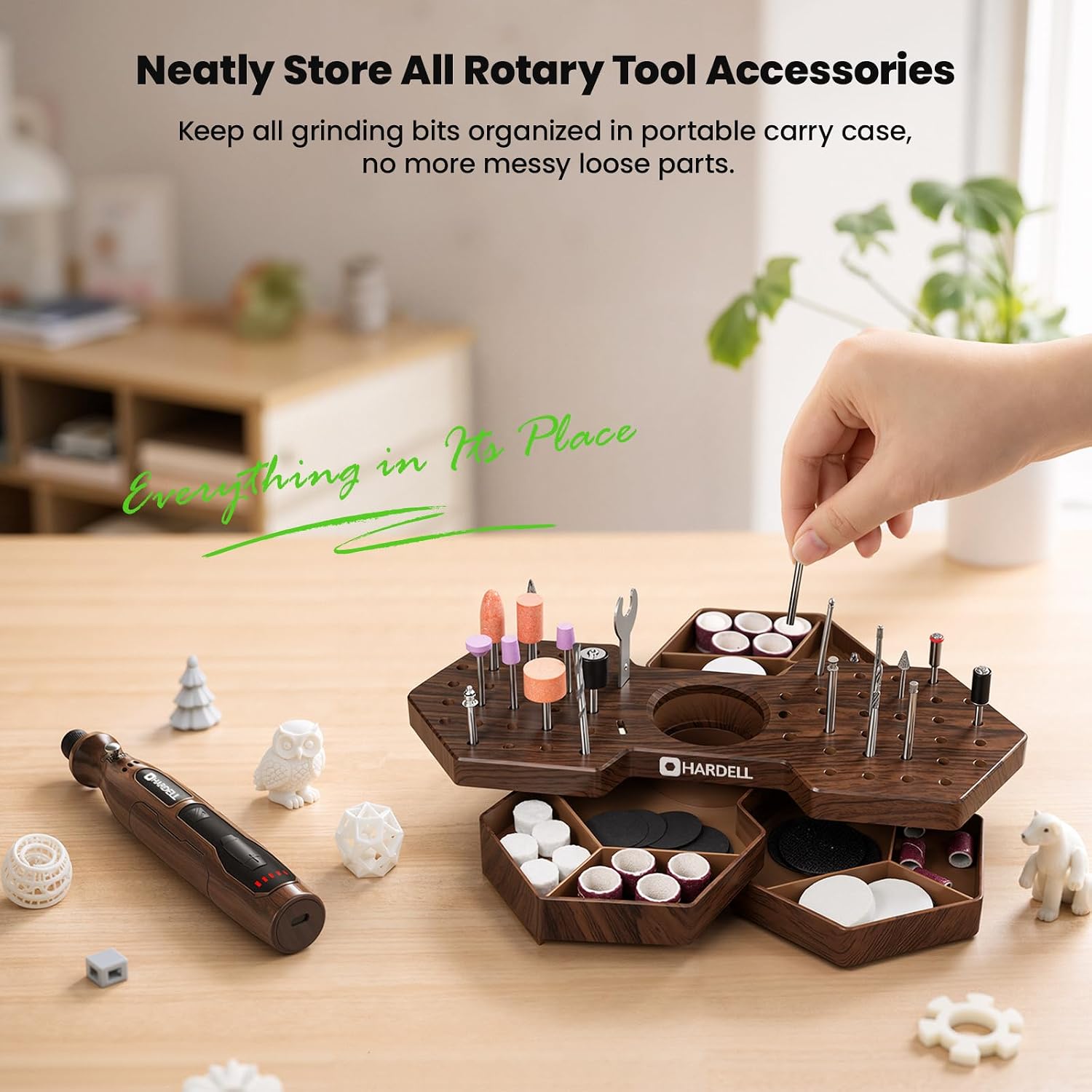 HARDELL Rotary Tool Accessories, 230Pcs Power Rotary Tool Accessories Kit, 1/8"(3.2mm) Diameter Shanks, Universal Fitment for Easy Cutting, Polishing, Sanding, Carving, Grinding, Engraving