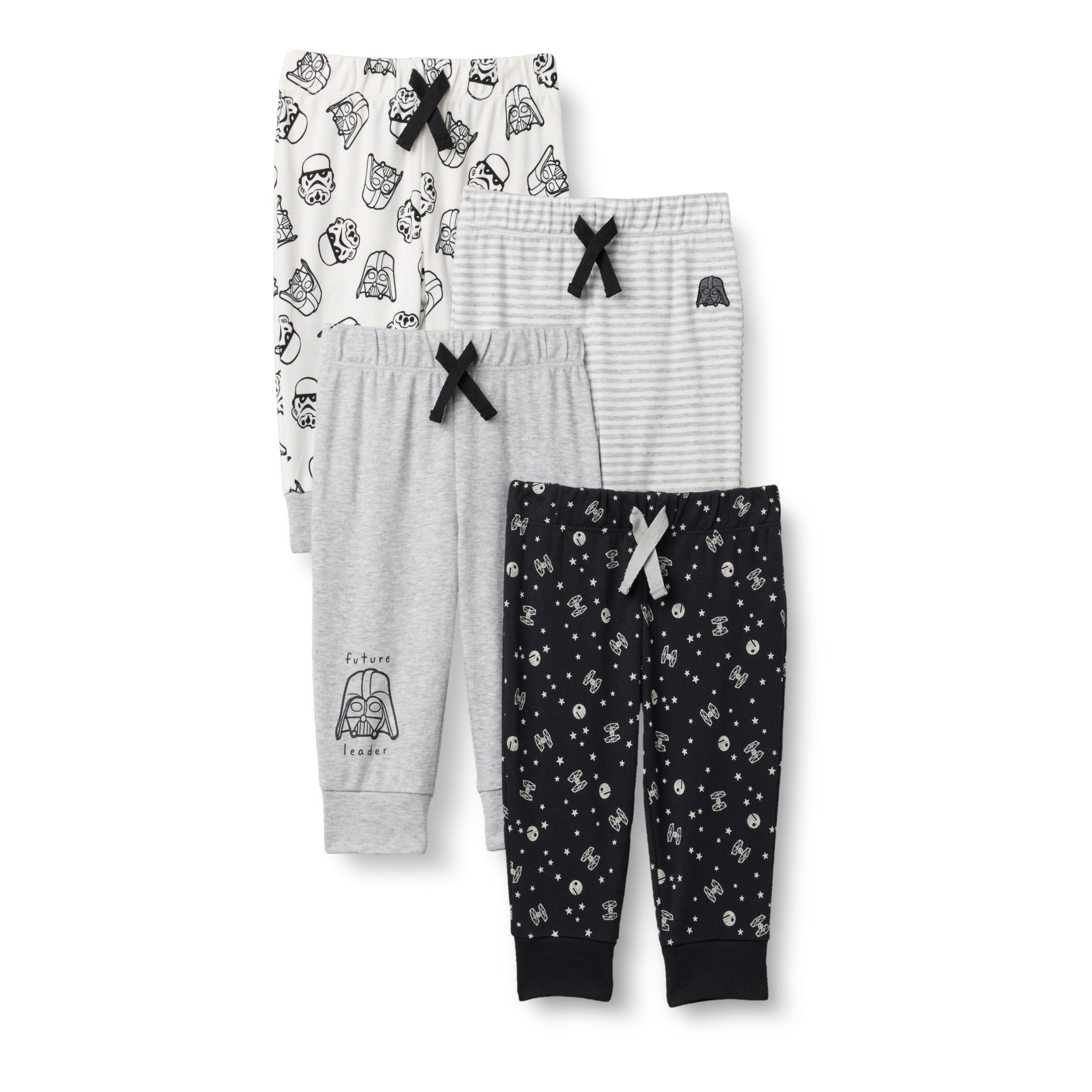 Amazon Essentials Disney - Marvel - Star Wars Baby Boys' Pants, Pack of 4 Star Wars Tiny Trooper 4T