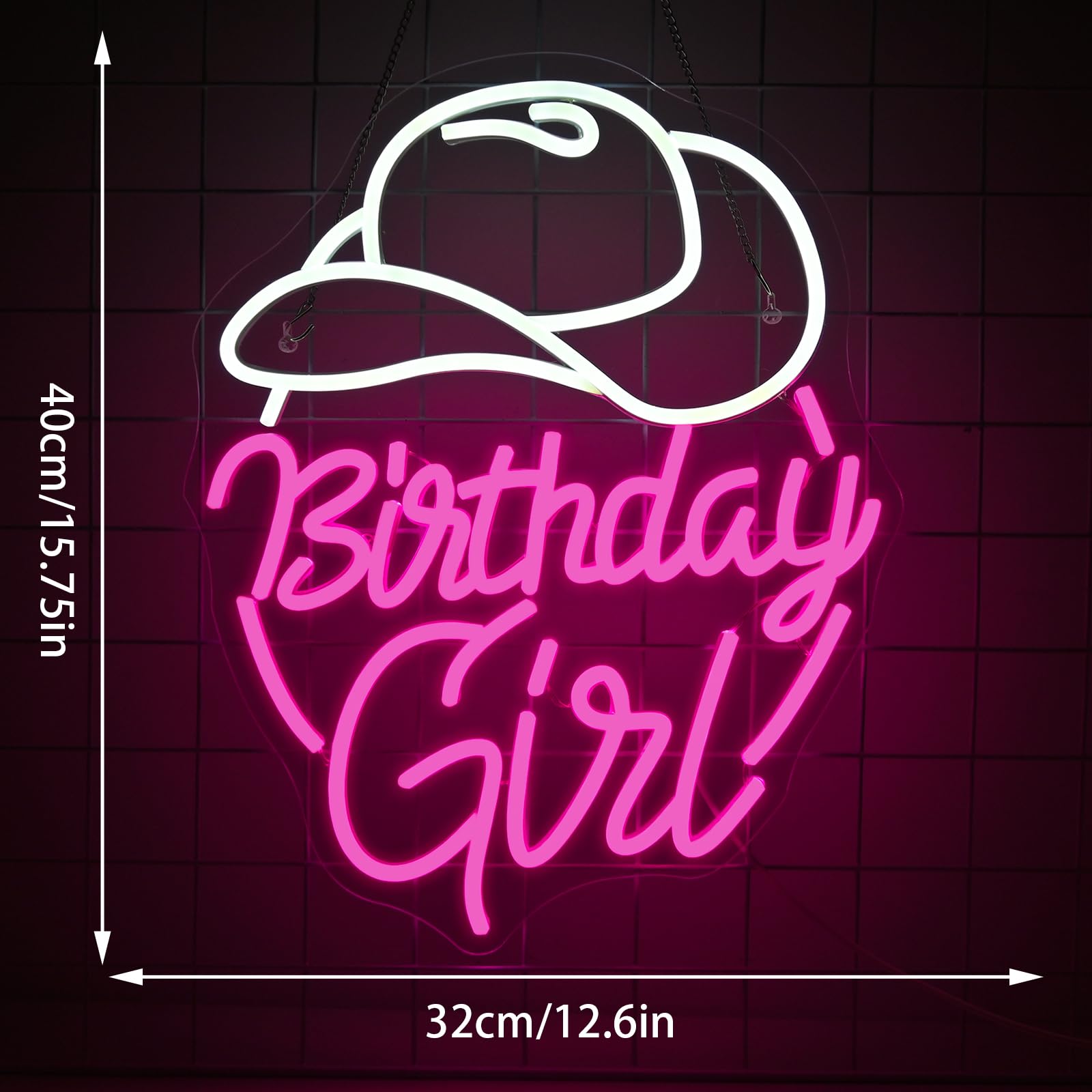 Wanxing Cowboy Hat Neon Lights,Neon Light Sign,USB Dimmer Light Signs for Wall Living Room,Bar,Cowboy Party,Birthdays Girls Room,Bedroom - Image 2