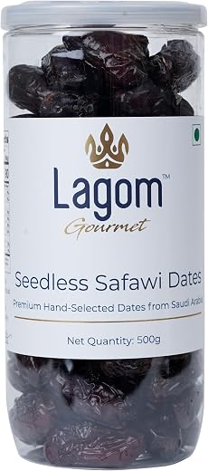 Lagom Safawi Seedless Dates 500g | Premium Pitted Saudi Khajoor | Soft, Rich &amp; Naturally Sweet | No Added Sugar, No Preser...