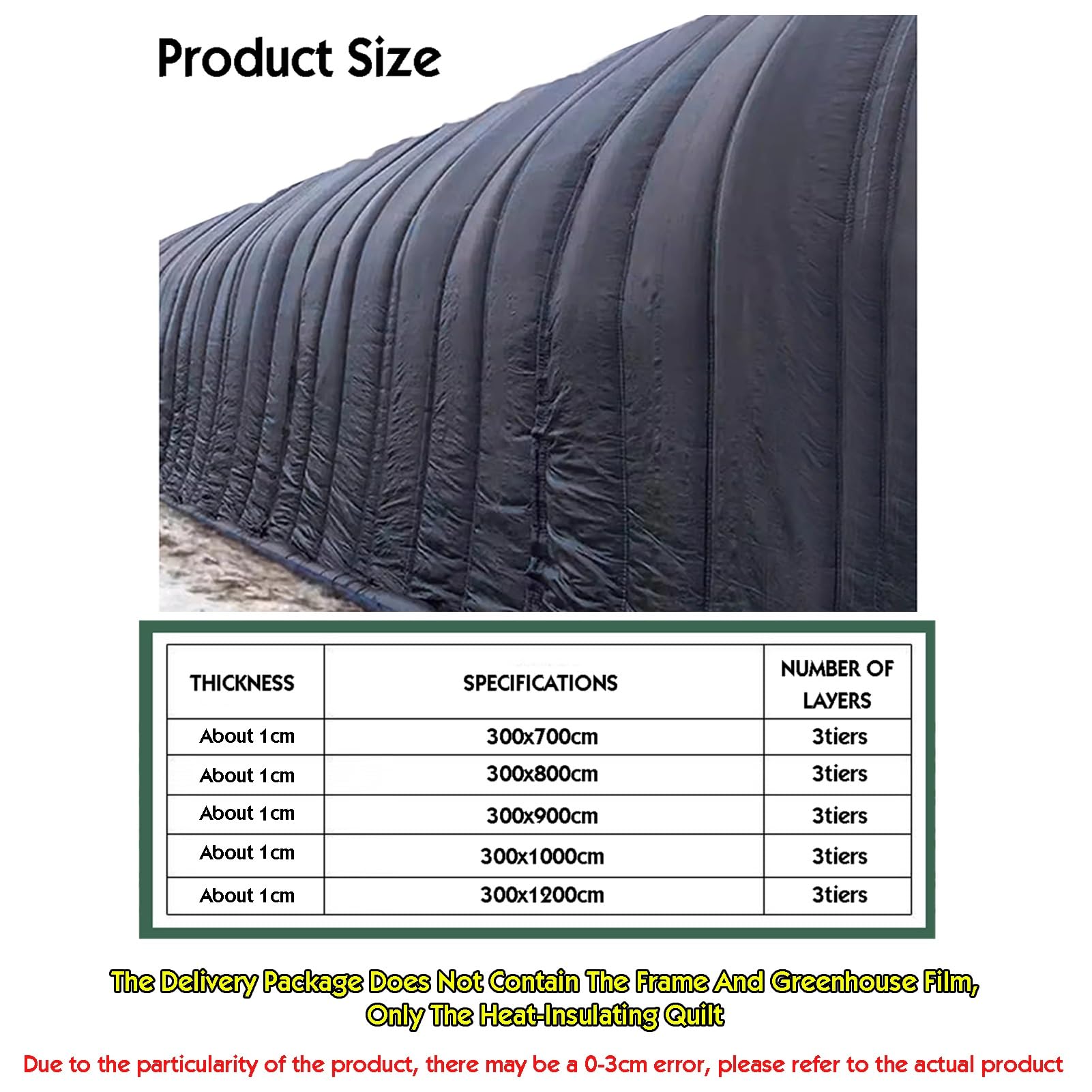 Koc izolacyjny do szklarni przeciw mrozowi, pokrowiec na rośliny 300 x 1200 cm, pokrowiec na ogród zewnętrzny na zimę, utrzymuje rośliny w cieple, trwały i odporny na warunki atmosferyczne