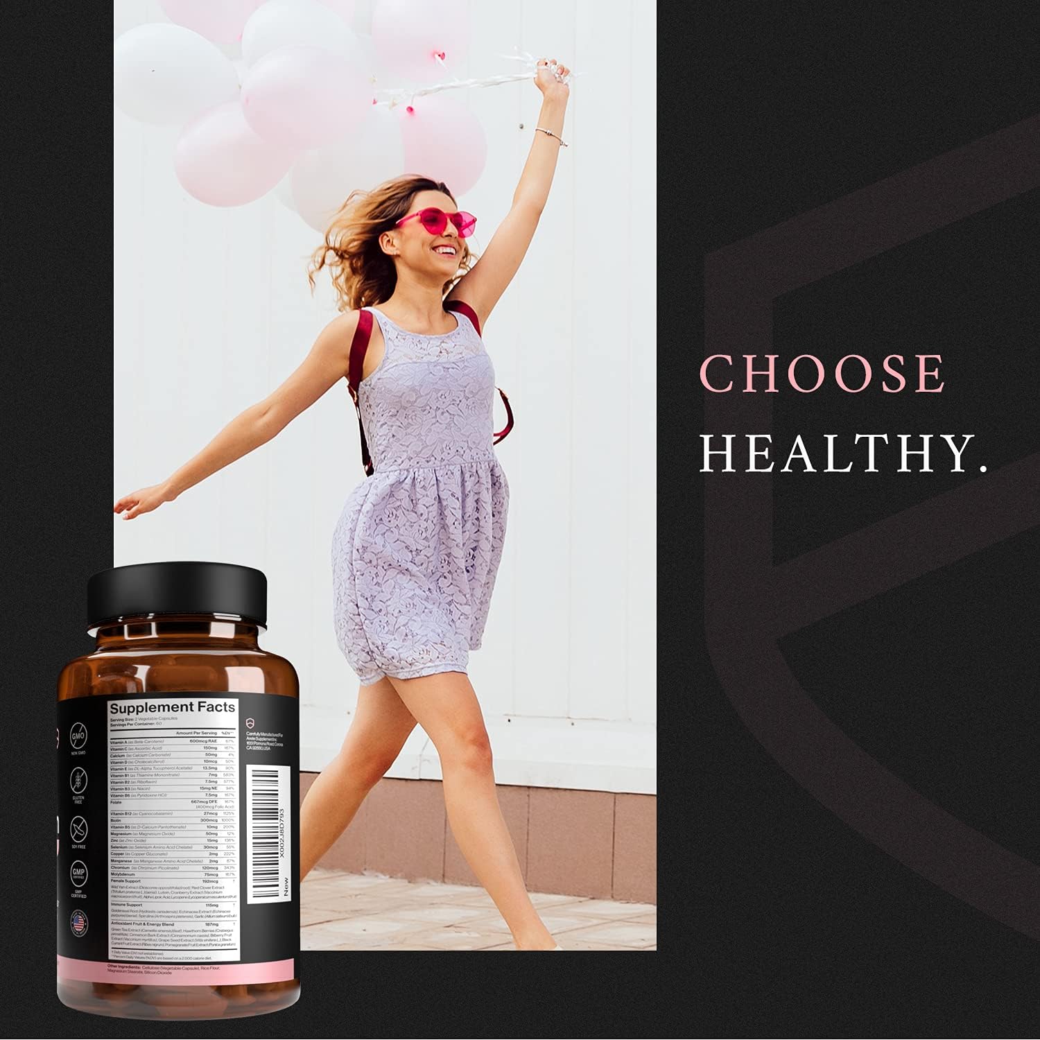 Natural Womens Multivitamin Supplement – 30+ Potent Vitamins, Minerals and Herbs for Women Health, Immune & Female Support, Antioxidant & Energy Blend