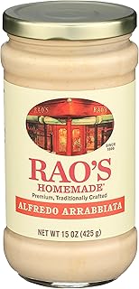 Rao's Homemade Alfredo Arrabbiata Sauce, 15 oz, Pasta Sauce, Premium Quality Blend of Parmesan & Romano Cheese, Rich and Creamy with a Kick of Heat