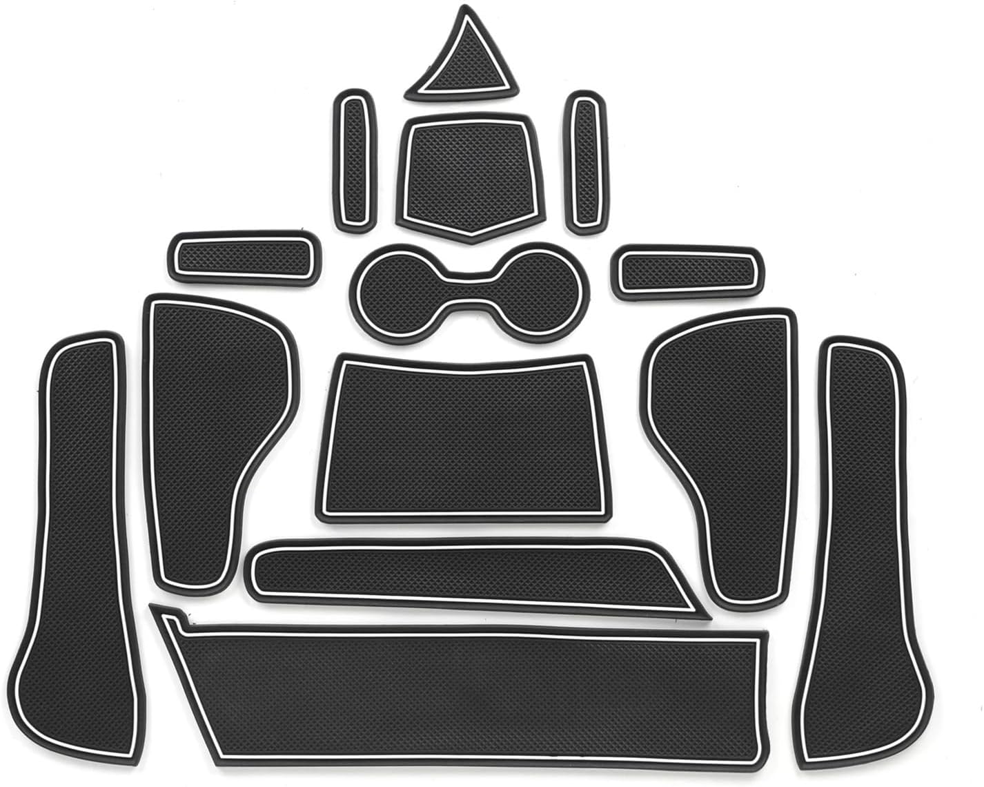 Compatible with Hyundai i10 2021-2023 Anti-Slip Gate Slot Cup Mat Door Groove Pad Accessories Non-Slip Mats Coasters(21i10-L Blue)