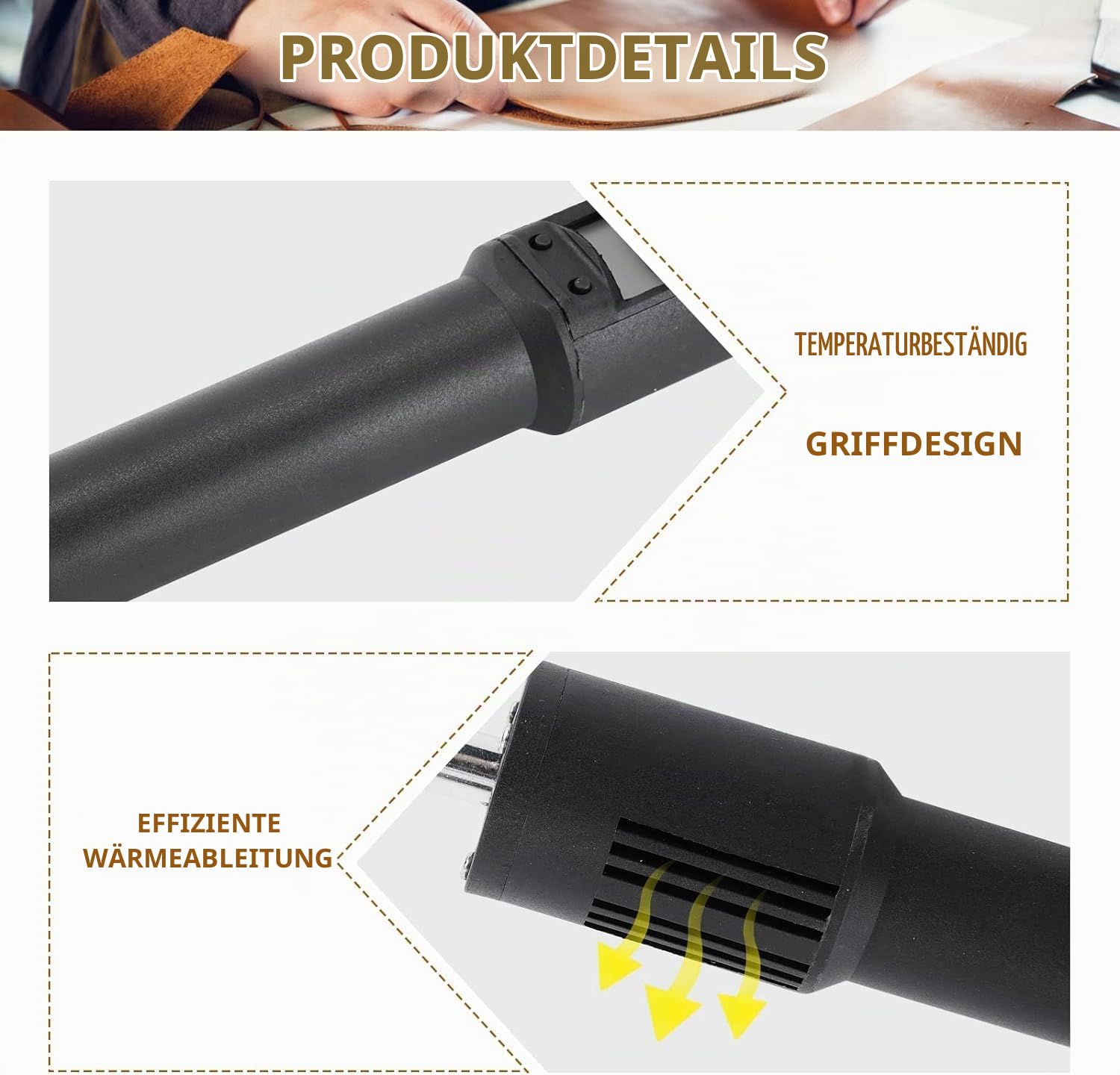 Zerodis Mini-Bügeleisen für Bastelquilten, 220 V Temperaturregulierbare Mini-Lederbügeleisen Anti-Falten-Haushaltsbügeleisen für Lederbekleidung Nähen & Schuhe(EU-Stecker)