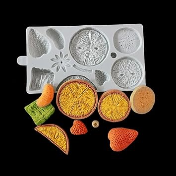 Soap Silicone Molds,21x12cm Fruit Silicone Mold Cake Baking Decoration Chocolate Mold Kitchen Baking Tropical Fruit Strawberry Orange Silicone Mold