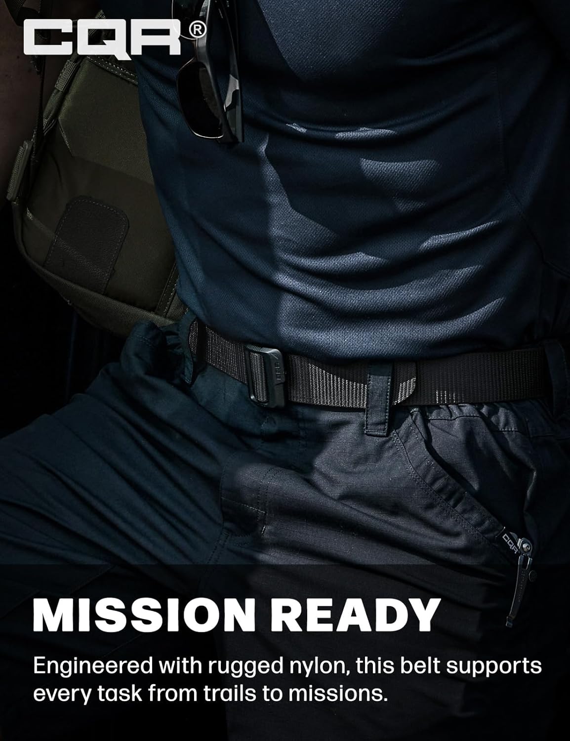 CQR Tactical Belt, Military Style Heavy Duty Belt, Webbing EDC Quick-Release Buckle - Image 5